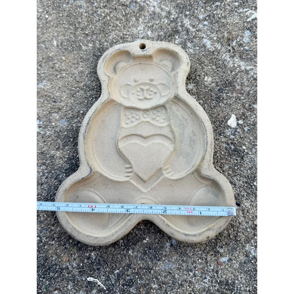 Pampered Chef 1991 Teddy Bear Stoneware Cookie Mold Family Heritage Collection